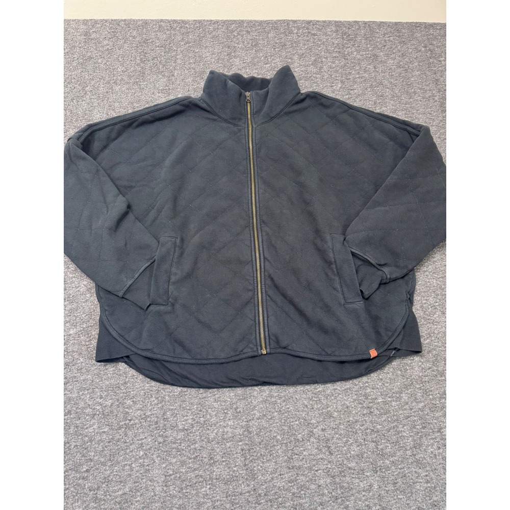 Alpine Design Womens XXL Black Quilted Full Zip‎ Jacket Mock Neck Oversized Coat